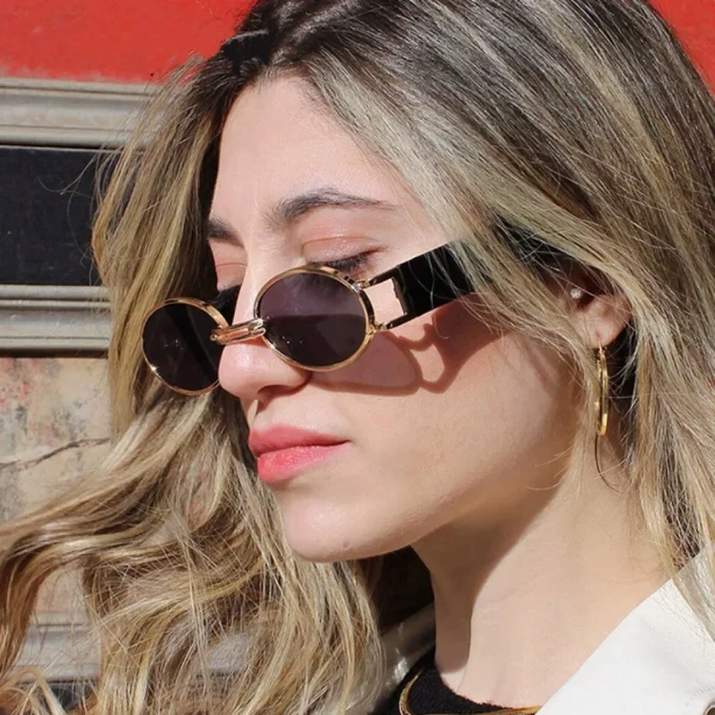 1PC Unisex Plastic Fashion Oval Frame Sunglasses for Street Pography and Beach Travel Party Driving Accessories 250110