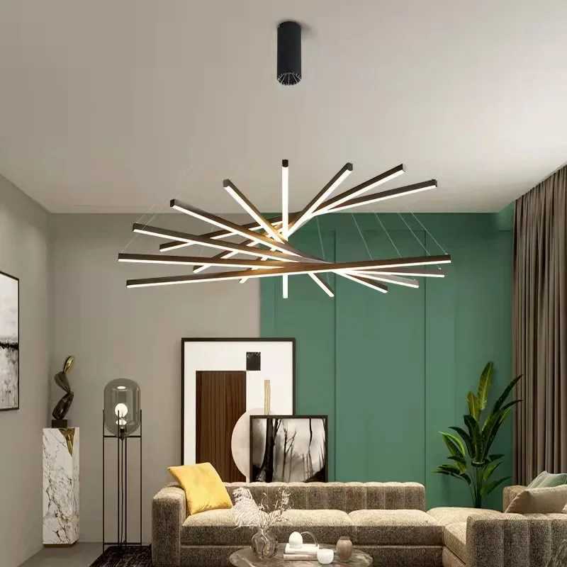 Modern Stair LED Ceiling Chandelier Duplex Building Highrise Living Room Hall Long Hanging Lamp Aluminum Indoor Lighting Fixture Z250120