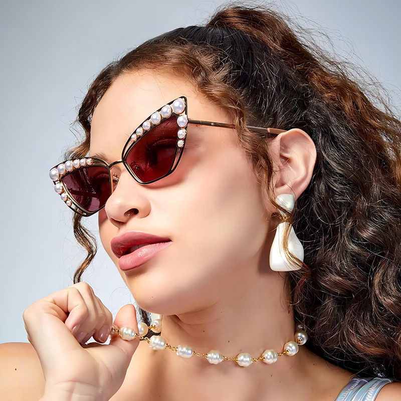 Cat's Eye Pearl Women's Sunscreen Sunglasses Sunglasses Sunglasses