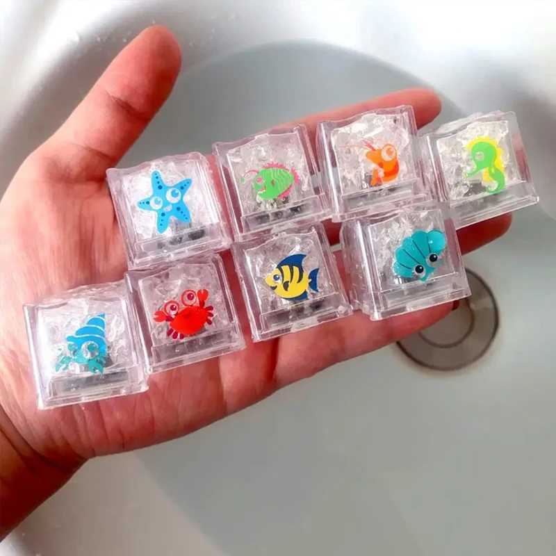 8PCS Cartoon Marine Animal Luminous Ice Cube Bath Toy LED Colorful Luminous Toy Touch Sensitive Luminous Toy T250122