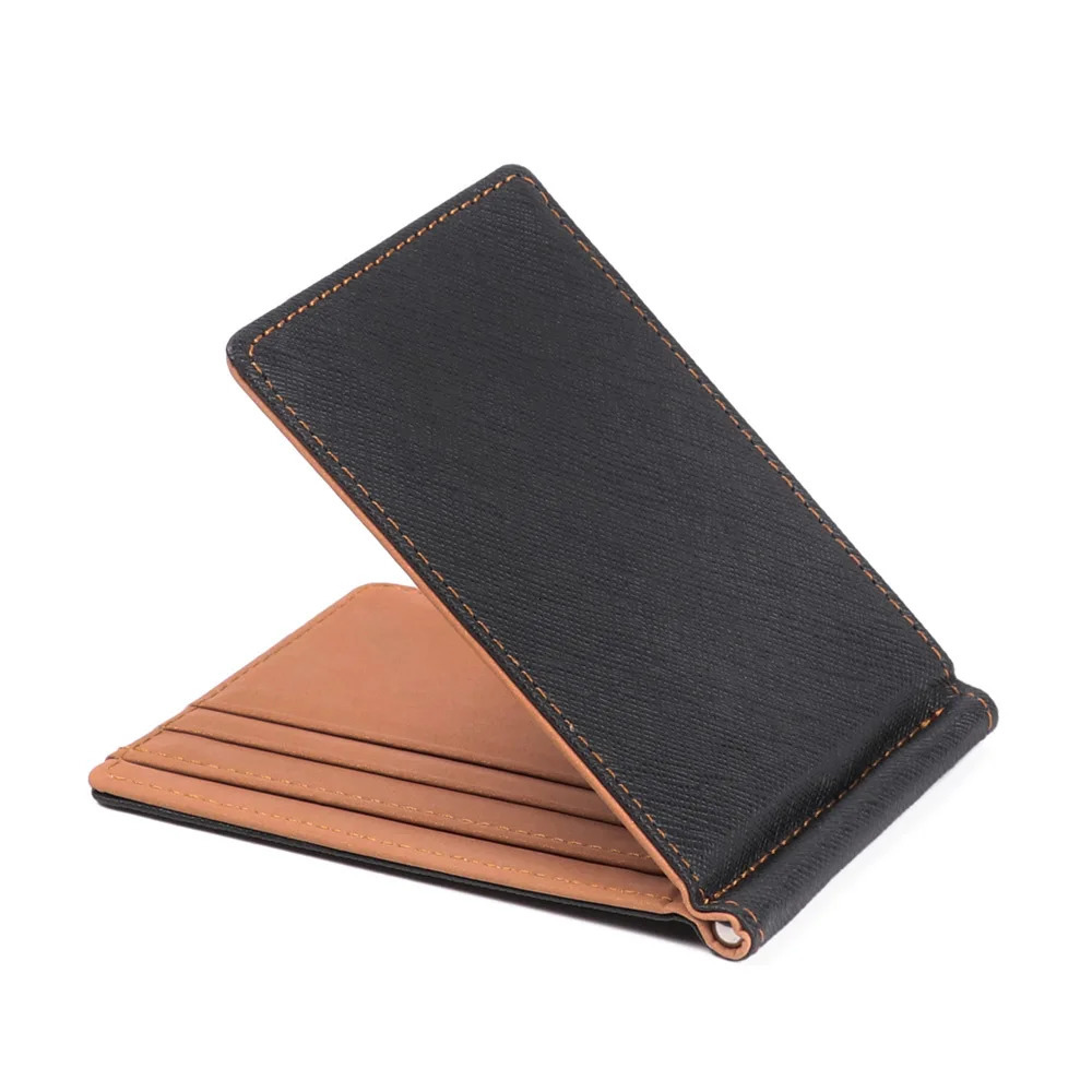 Fashion Simple Mens Leather Money Clips Wallet Multifunctional Thin Man Card Purse Metal Clamp For Cash Holder 250114
