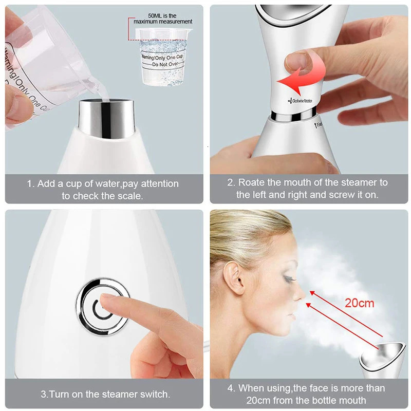 Nano Ionic Face Steamer Deep Clean Moisturizing Steaming Face Skin Care Cold Sprayer Steamer Spa Care Sauna Sprayer 250122
