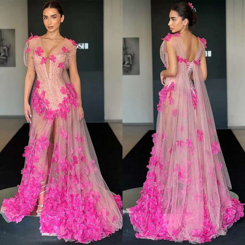 Princess Evening A-E V-Neck Appliques Con Sequenza Con Sequenza Senza Maniche A…