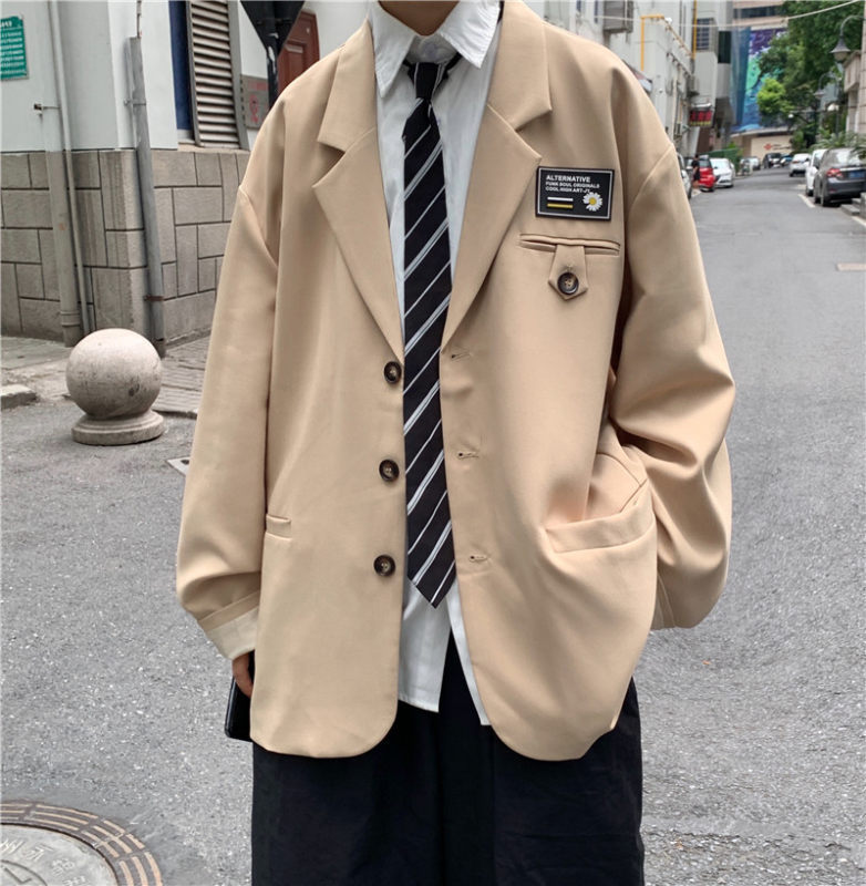 D121Handsome Student Suits Loose-Fit Korean Inspired Men's Outfit