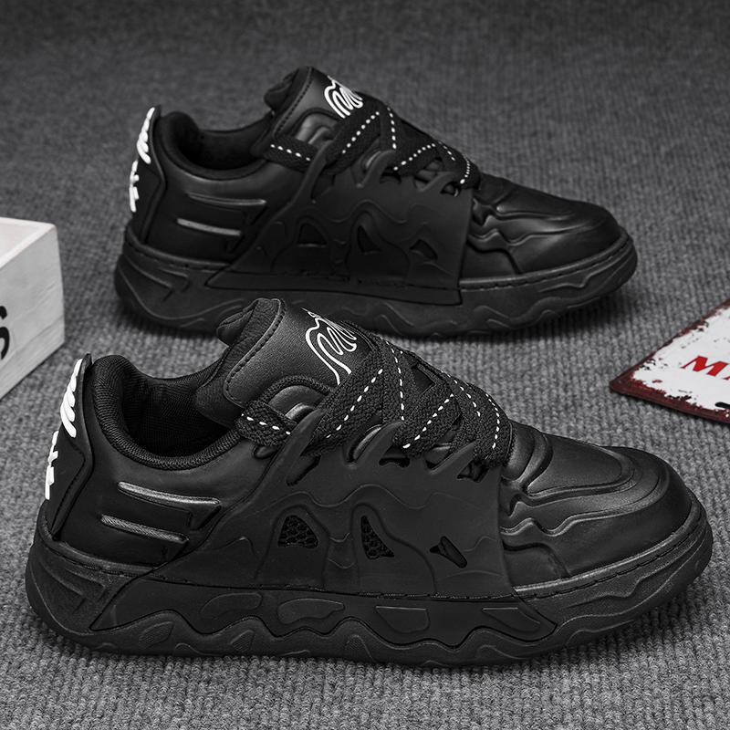 Men Casual Shoes Thick Sole Simple Fashion Design Versatile High-end Triple Black White Silver Free shipping