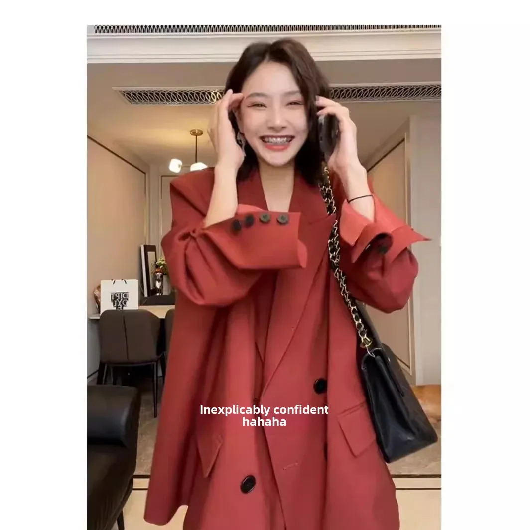 High end casual loose fit plus size womens suit with bell shaped sole 2piece set salt system matching 250122