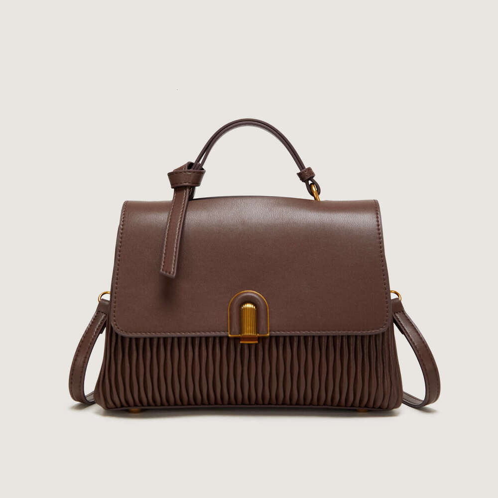 Women's Bags Shoulder autumn and winter new fashionable pleated large capacity women's temperament soft leather crossbody bag women