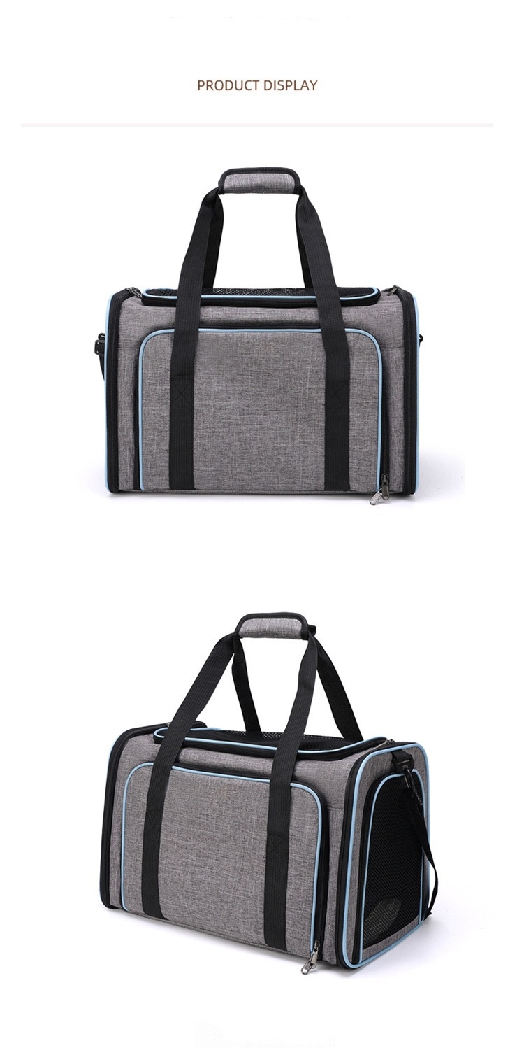 Airline Approved Pet Carrier, Large Soft Sided Pet Travel 4 Sides Expandable Cat Collapsible Carrier with Removable Fleece Pad and for Cats Dogs and S