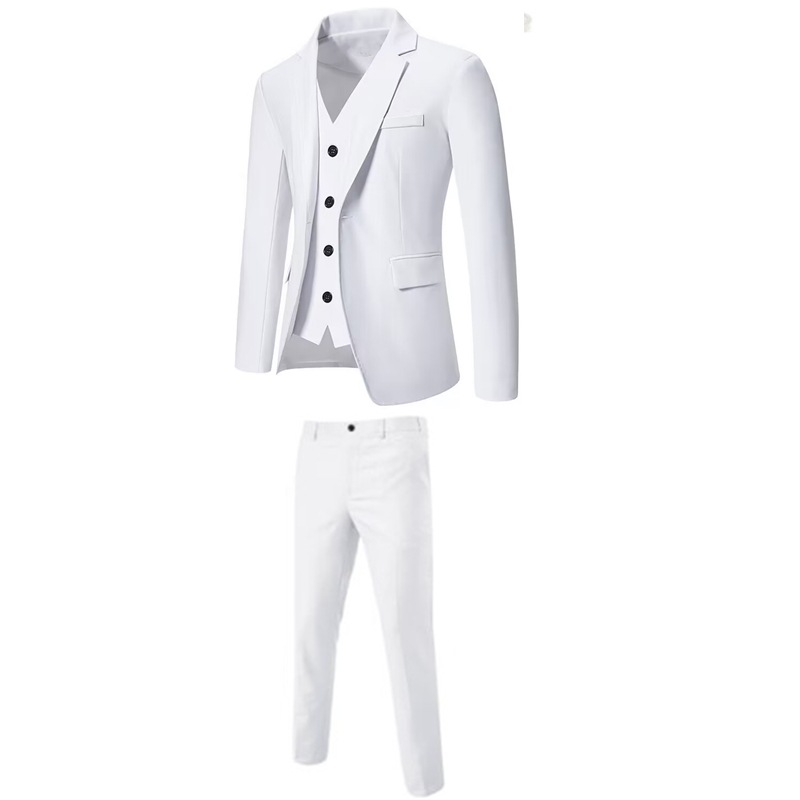 K825 Men's Slim Fit Three-Piece Business Suit Set - High-End Wedding Groom Attire