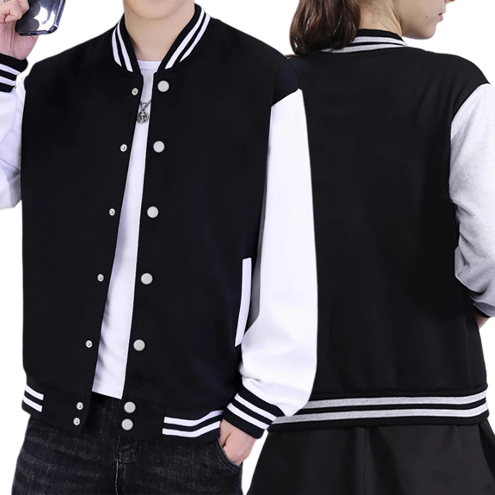 Black White Jacket Coats 5XL Loose Oversized Clothes Casual Men Women Baseball Clothes Couple Street Coat Warm Fleece Jackets 250116