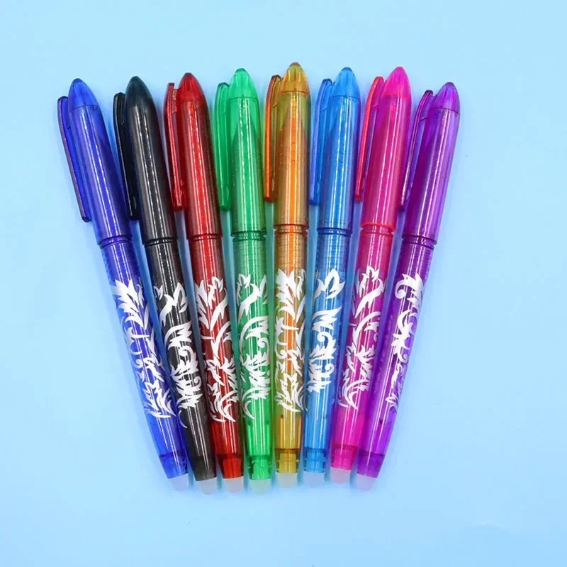8pcs Multi-Color Erasable Gel Pen 0.5mm Tip Painting Writing Drawing School Black Blue Red Pink Orange Green Purple Light Blue 250121