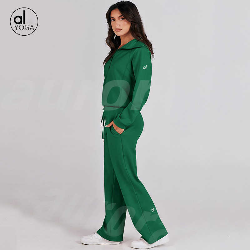 Women's Tracksuits sweats autumn and winter casual sports suit zipper long sved sweatshirt wide leg pants two-piece set z250314