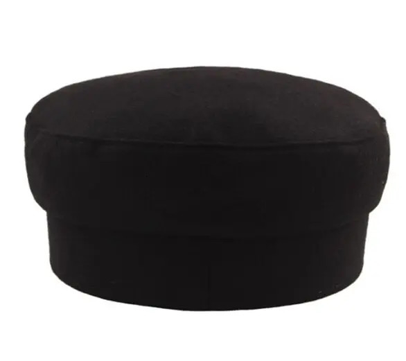 HUISHEN008 Autumn Girls Female Beret Cap Solid Hard Navy Hat Gorros sboy military octagonal cap 250120