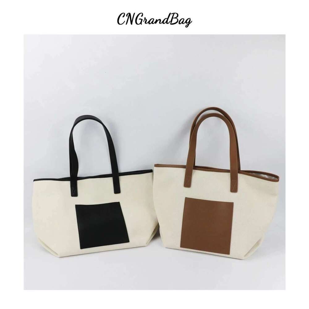 Fashion Women Customized Tote With Leather Trim Ladies Big Canvas Shoulder Casual Shopping Bag