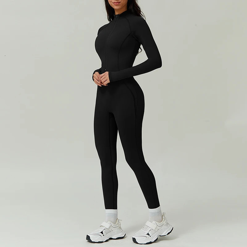 Warm Plush Sports Jumpsuits WomenS Tracksuit Fitness Suit Winter Gym Sets Long Sleeves Black Exercise Bodysuit Woman 250114