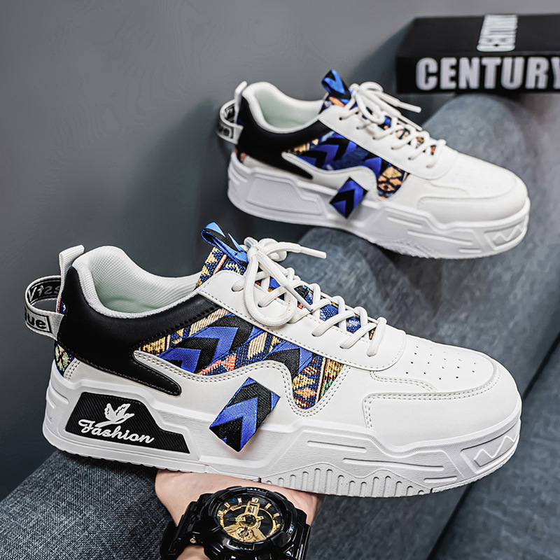 Men Casual Shoes Low-top Thick Sole Fashion Design Versatile Triple Black Beige Blue Free shipping