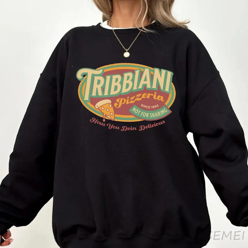 Tribbiani Sweatshirt Female Friends 90s TV Show Sweatshirts How You Doin Printed Pullover Long Sleeve Top Hoodie Women Clothes 250121