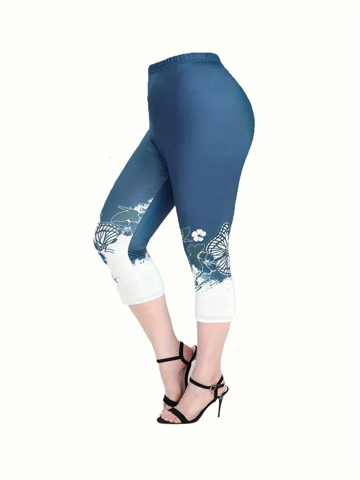 Large casual round neck short sleeved Tshirt printed pants twopiece set 250122