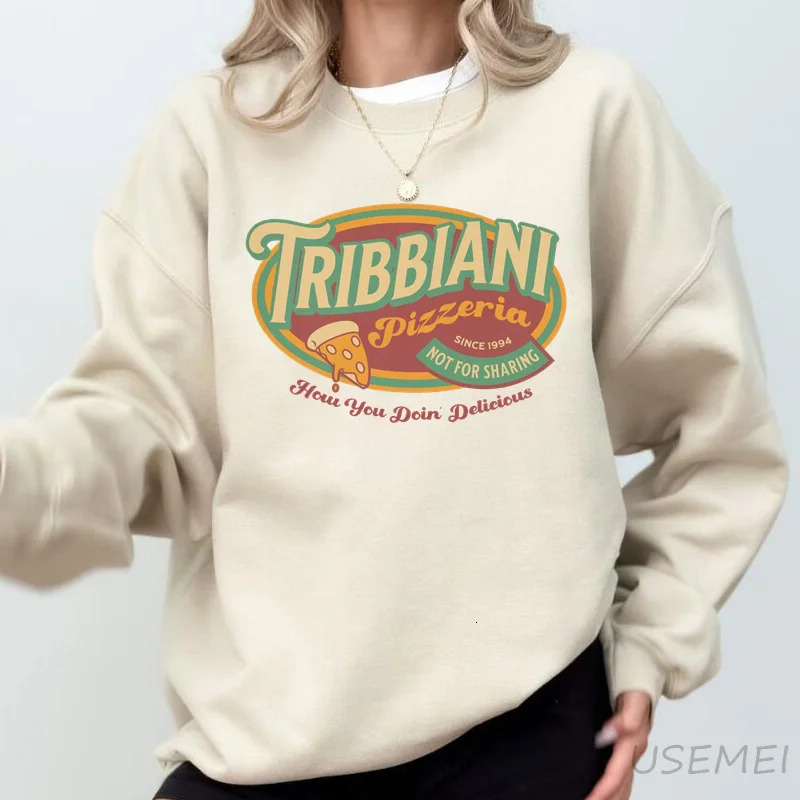 Tribbiani Sweatshirt Female Friends 90s TV Show Sweatshirts How You Doin Printed Pullover Long Sleeve Top Hoodie Women Clothes 250121