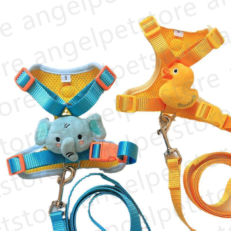 Collars Leashes Creative Cute Pet Traction Cat Bag Back Accessories Small Outing Chest Strap Dog Walking Rope