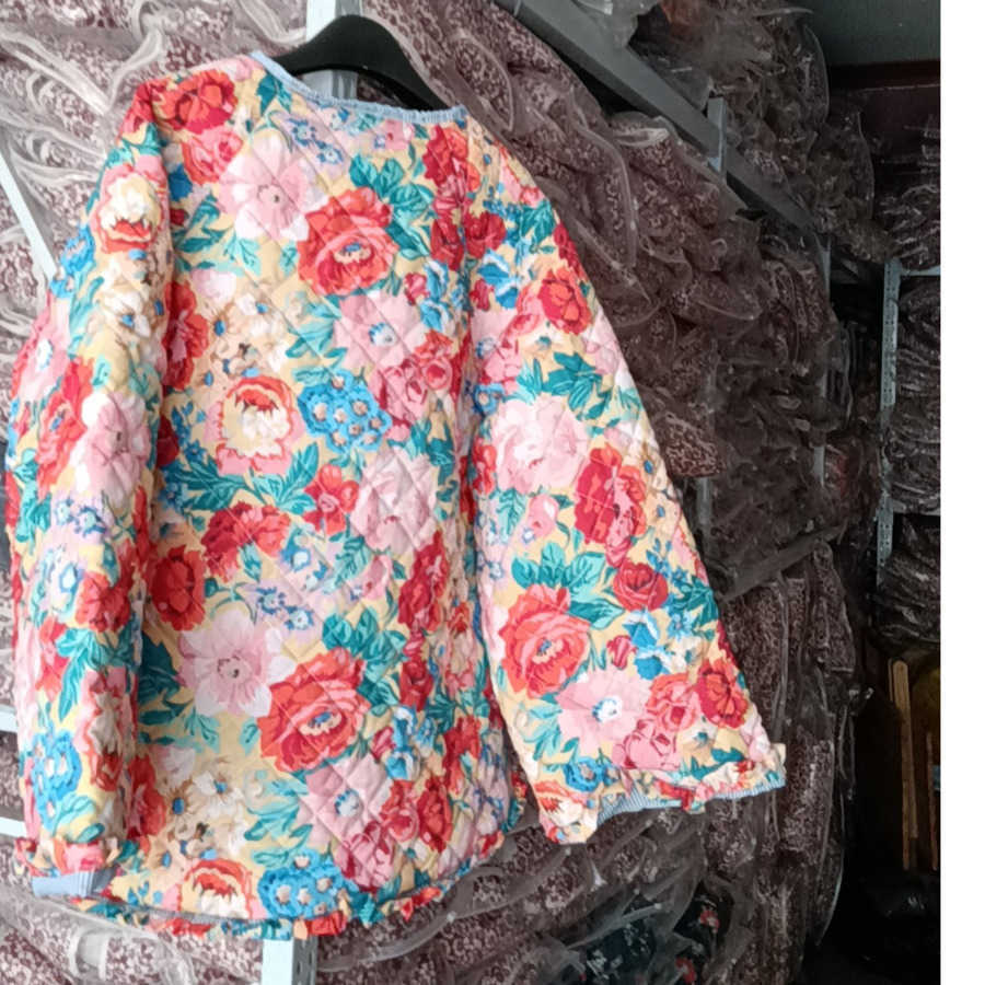 Womens Autumn Flower Printed Loose Quilted Cotton Jacket Womens Top Women Jackets Coat Woman Fur 241209