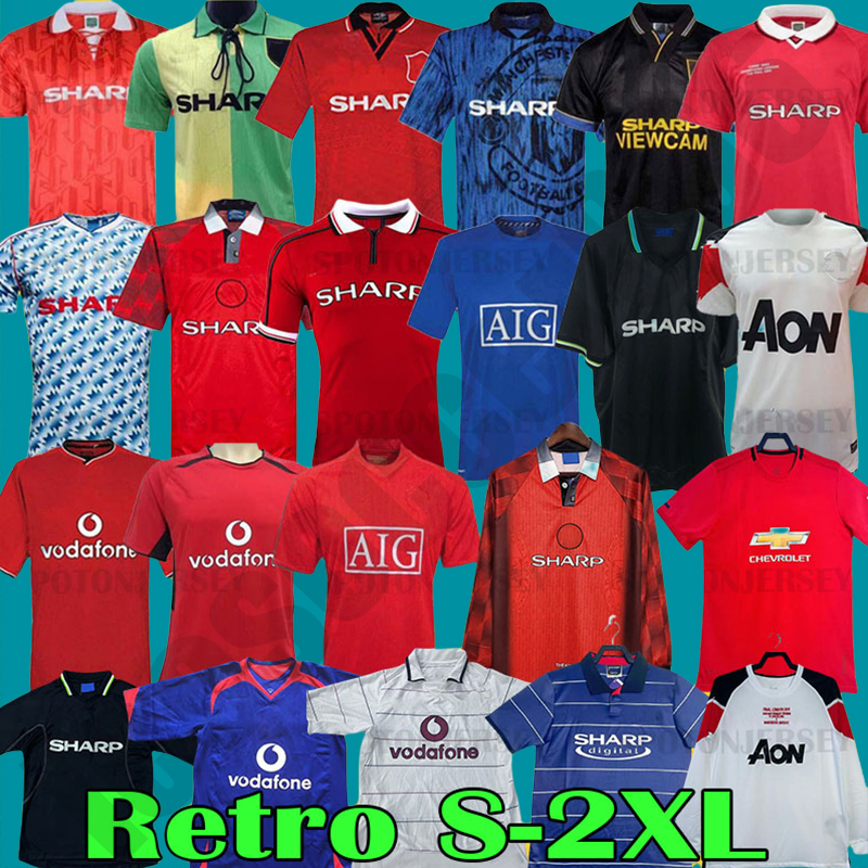 Soccer jersey Retro football Giggs SCHOLES Beckham CANTONA Solskjaer KEANE NISTELROOY KEANE ROBSON Rooney Solskjaer cristiano ronaldo vintage goalkeeper jersey