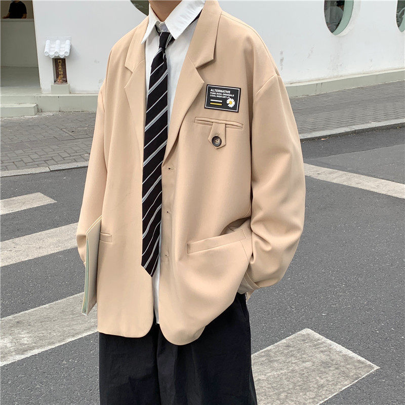 D121Handsome Student Suits Loose-Fit Korean Inspired Men's Outfit