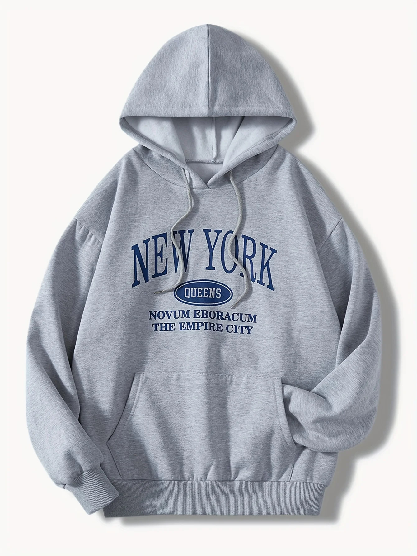 Womens Chic Letter Print Hoodie Relaxed Fit Adjustable Drawstring Soft Comfort Trendy Casual Streetwear for Everyday Style 250121