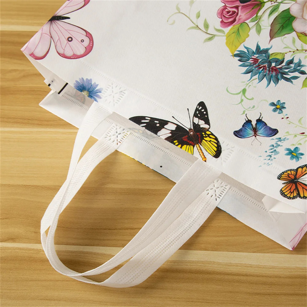 ing Nonwoven Fabric Shopping Bag Foldable Reusable Tote Pouch Waterproof Storage Women Travel Grocery Bags y250121