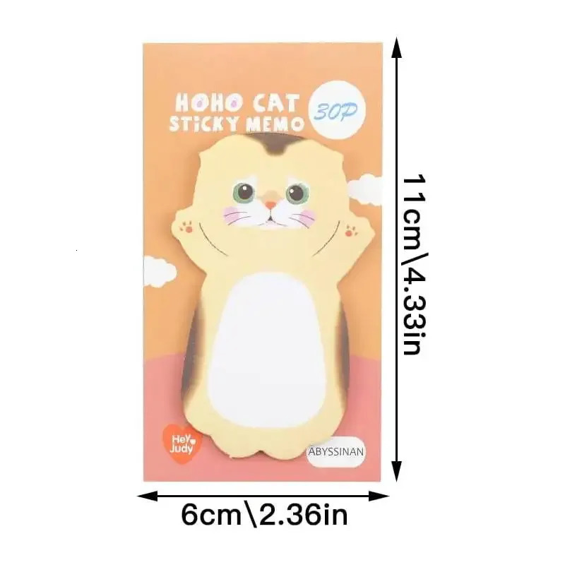 210pcs Cute Animals Sticky Notes Mini Kitty Cat Sticky Notes Gift for Kid Work Desk Home School Student Colleague Friends Office 250121