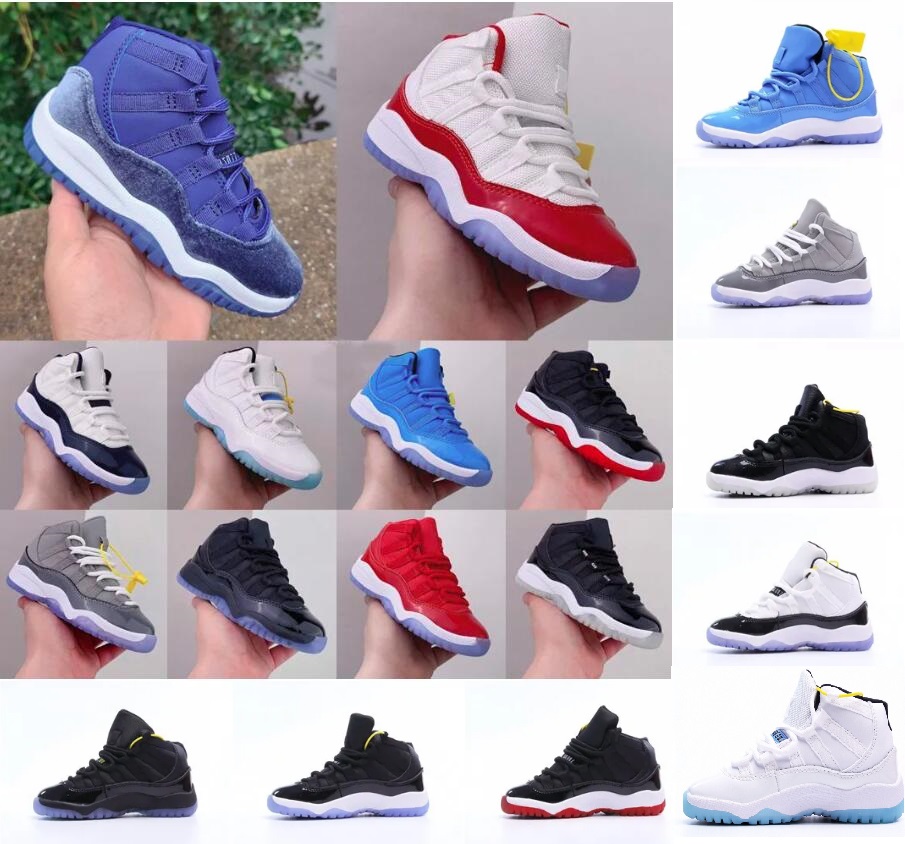 Basketball Shoes kids baby Big Kid Retro Cherry 11s Midnight Navy Cool Grey Anniversary Bred Pure Violet Kid Trainers Sport shoe Sneakers 11c 7y