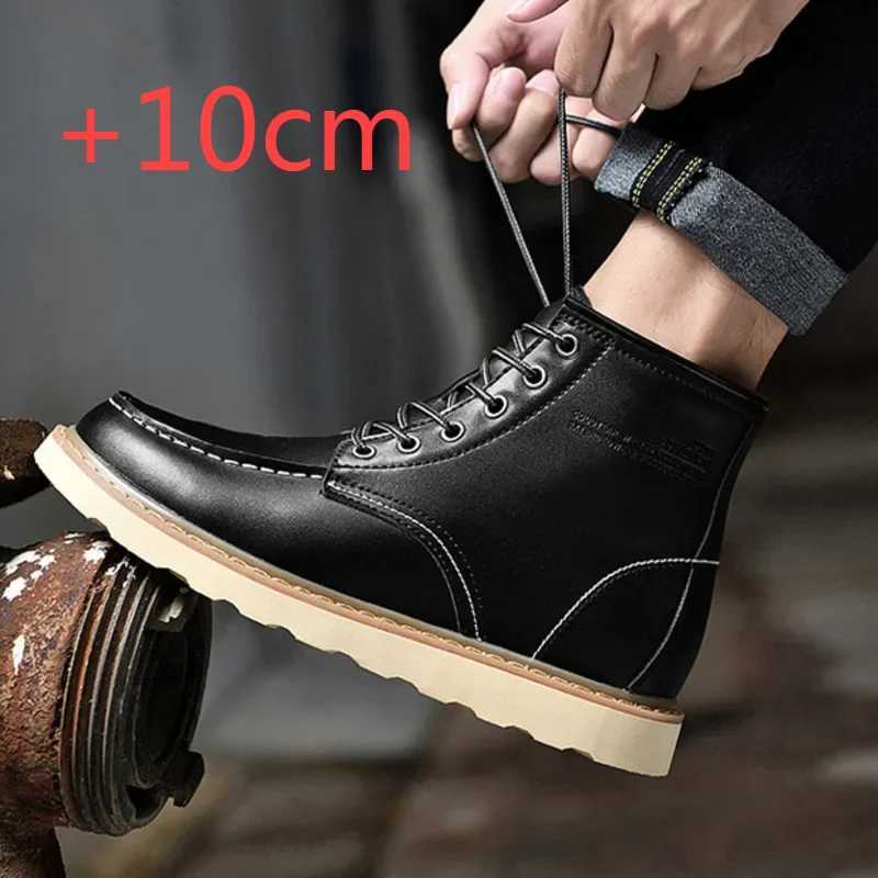 Mens Boots Elevator Shoes Hidden High Heels High Soft Leather High Heels Mens Boots with Additional Lining 10CM 8CM 6CM High Boots M250121