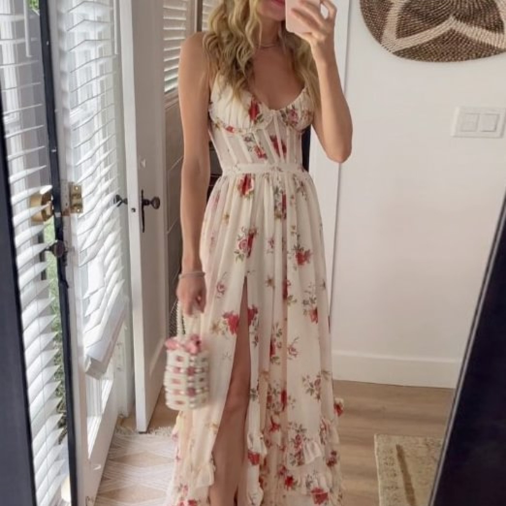 New Western style chest wrapped printed dress for beach vacation designer dress