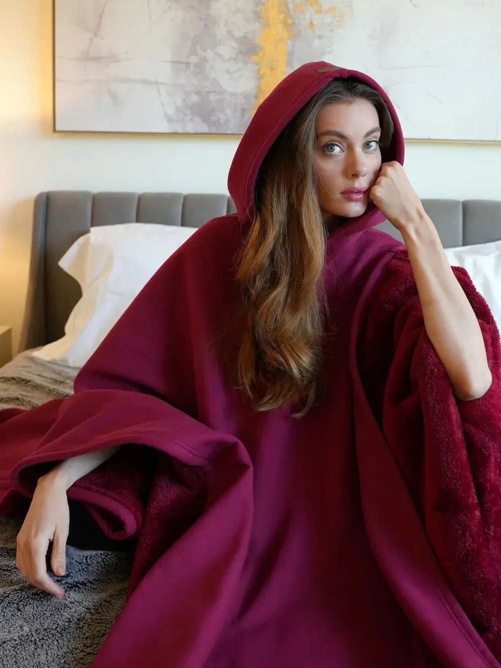 Eden Hoodie Trendy Cloak Robe Man Women Sweatshirt Casual Loose Solid Color with Hat Comfy Walking Cape Mantle 250120