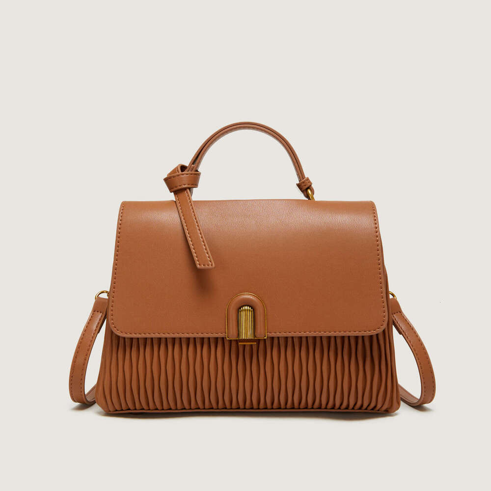 Women's Bags Shoulder autumn and winter new fashionable pleated large capacity women's temperament soft leather crossbody bag women