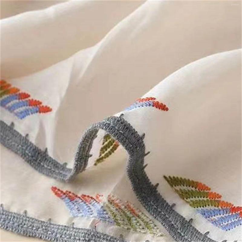 Women's Blouses Summer Ethnic Wind Embroidery Cotton And Linen Loose Plate Buckle Horn Sleeve Women Tennis Shirts Plain T