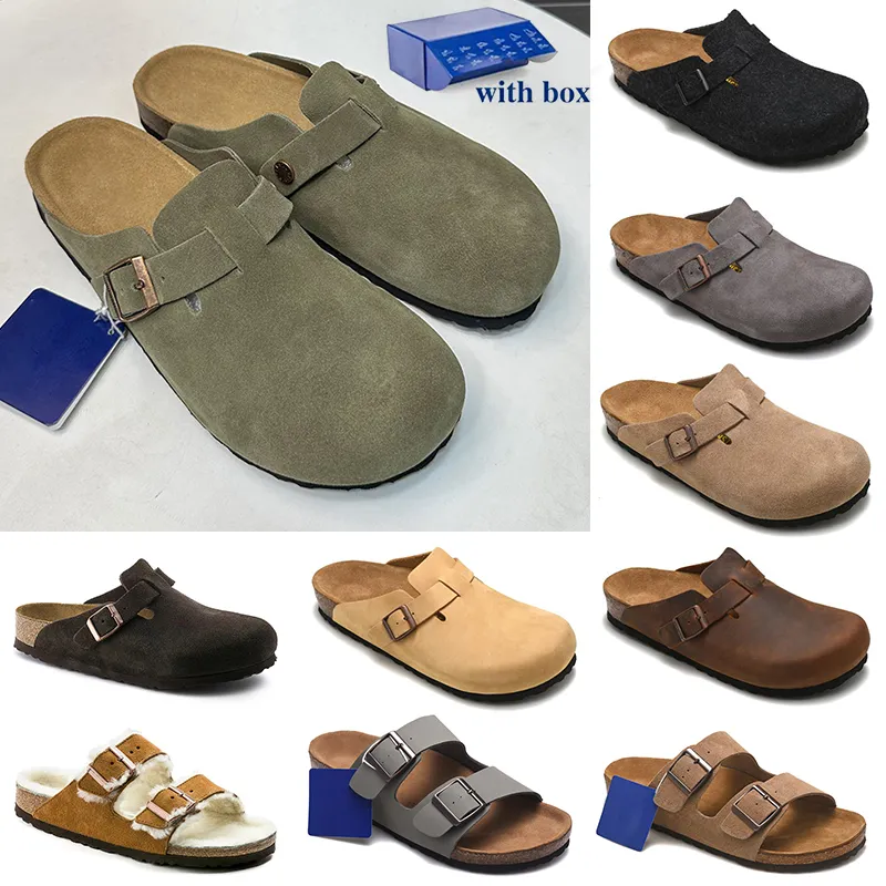 2025 Designer Slippers Clogs Sandals Mens Women birkentocks Fur Slides Cork Flat Sole Soft Footbed Flip Flops Buckle birkinstocksandals Slipper Platform Shoes