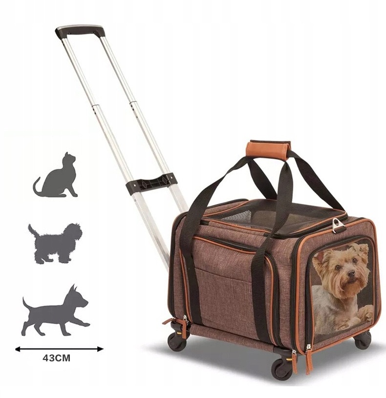 Gardner Pet Cat Carrier with Wheels and Litter Box, Breathable Mesh, Expandable Soft-Sided Carrier for Traveland Locking Zippers for Long Distance Car