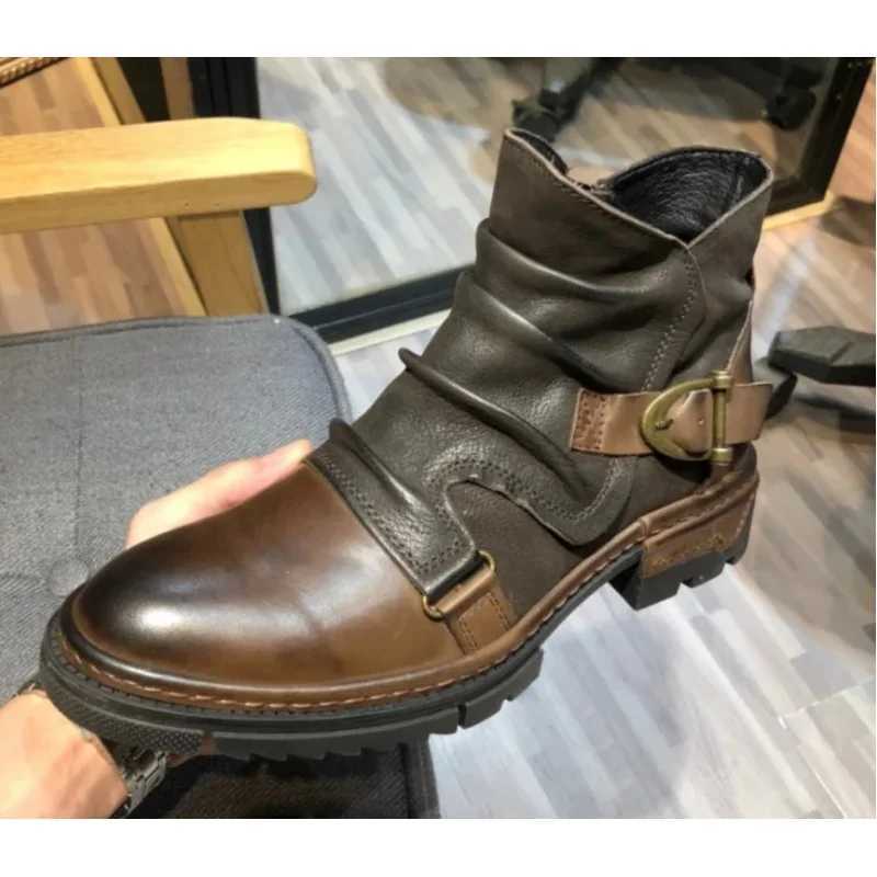 Mens Medieval Leather Renaissance Captain Jack Vintage Martin Ankle Boots Halloween Retro Steampunk Knight Pirate Cosplay Shoes M250121