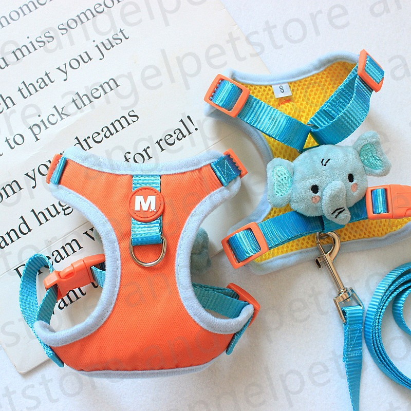 Collars Leashes Creative Cute Pet Traction Cat Bag Back Accessories Small Outing Chest Strap Dog Walking Rope