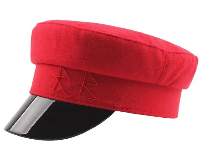 HUISHEN008 Autumn Girls Female Beret Cap Solid Hard Navy Hat Gorros sboy military octagonal cap 250120