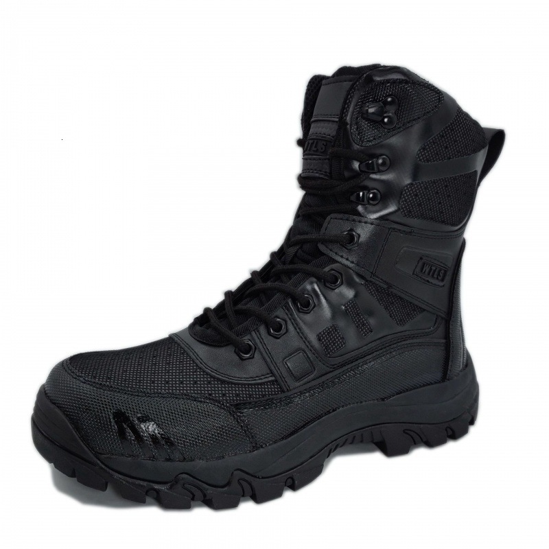 Outdoor tactical designer boots breathable special forces combat training boots, high top mesh military enthusiast shoes, men's boots, zipper hik