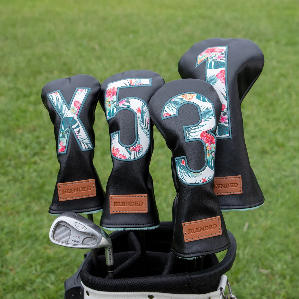 Black Leather Golf Headcovers Summer Fashion Head Cover High Qaulity Driver Wood Cover Set White Premium Leather Driver Fairway 250114