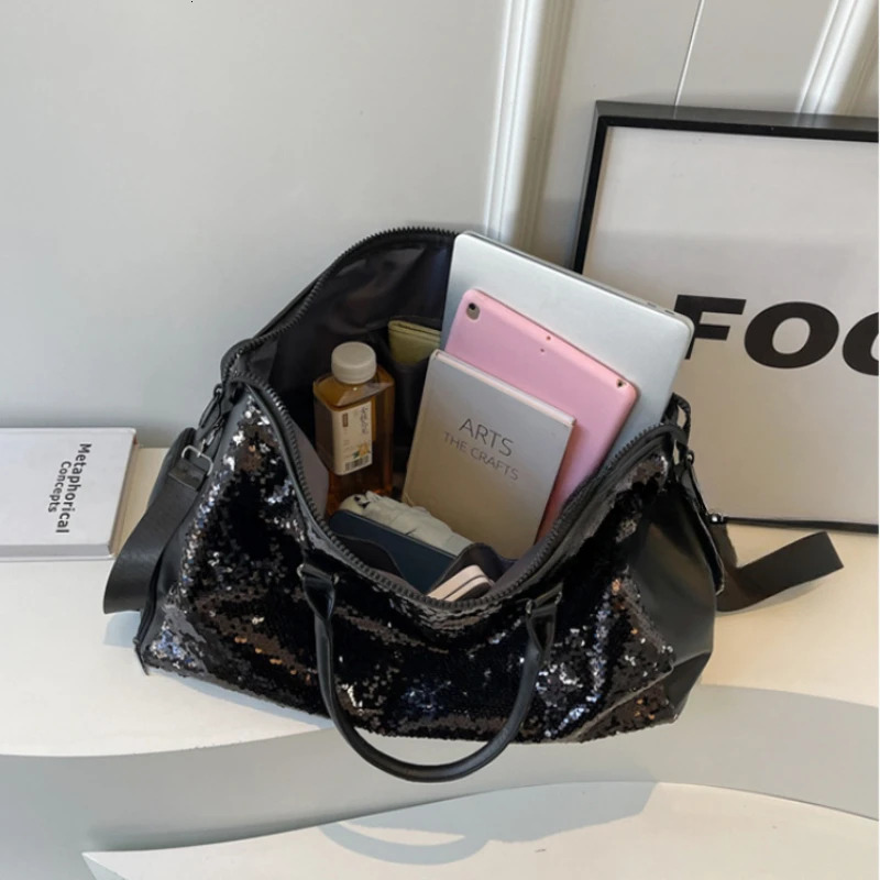 Tote Sequins Travel Female Fashion Lightweight Large Capacity Handbag Sports Fiess Leisure Crossbody Bag