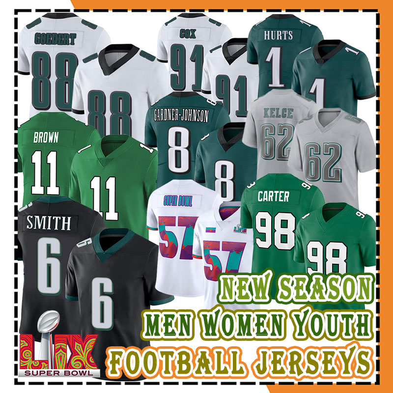 DeVonta Smith Football Jalen Hurts Jerseys A.J. Brown Saquon Barkley Jason Kelce Darius Slay Nolan Smith Davis Brian Dawkins Lane Johnson Jalen Carter Kenny Pickett