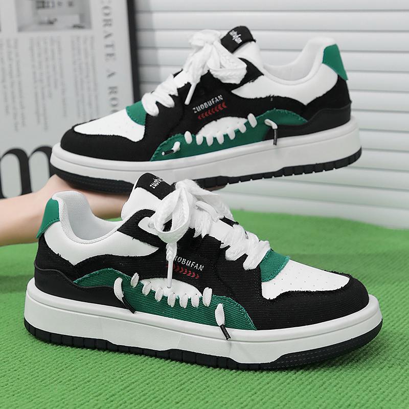 Men Casual Shoes Fashion Printing Design Sense Thick Sole Triple Black Green Blue Free shipping