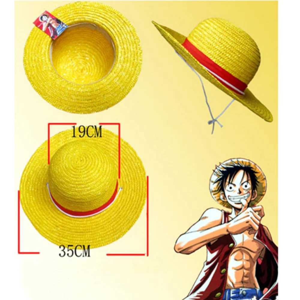New Luffy Straw Hat Anime Cartoon Cosplay Accessories Caps for Women Men Children Fashion Cute Summer Yellow Sun Hat Sunshade M250121 - view 7