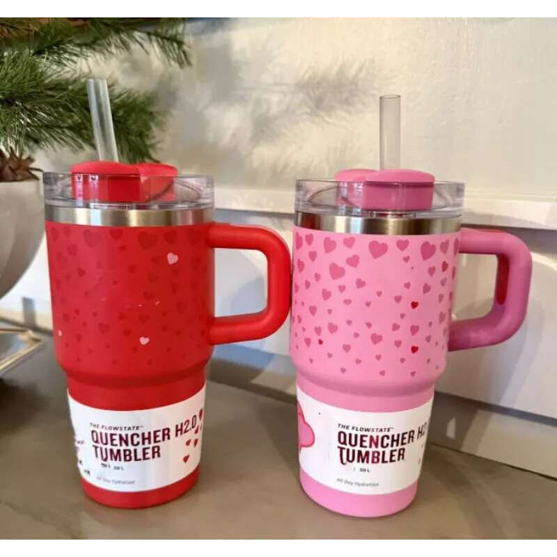 Stock US 14Oz 40Oz TUMBLER Love Shack Fancy Christmas Limited Mug Valentines Day 2025 Ruby Red Sweet Hearts Gift Midnight Glitz Cups