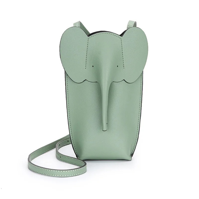 y Women Leather Small Handbag Cute Elephant Shape Mobile Phone Female Fashion Shoulder Versatile Crossbody Bag 250121