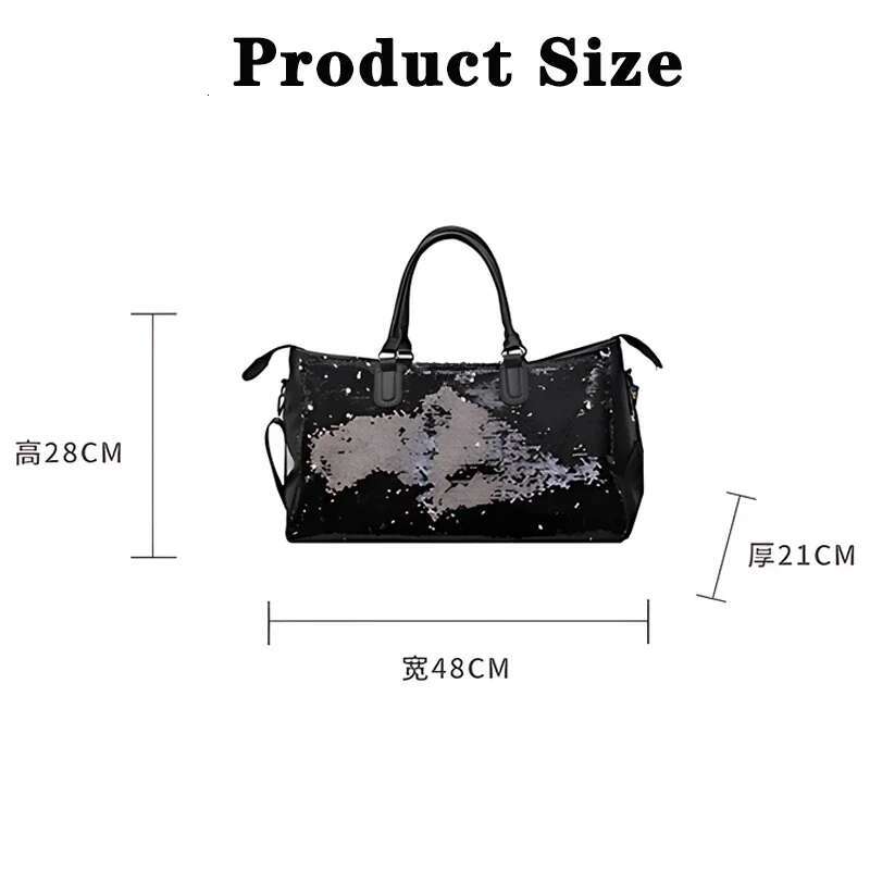 Tote Sequins Travel Female Fashion Lightweight Large Capacity Handbag Sports Fiess Leisure Crossbody Bag